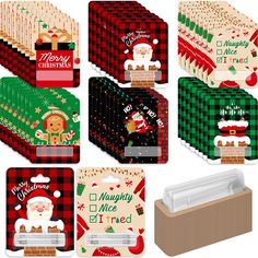 six christmas gift boxes with different designs