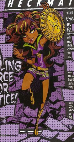 an advertisement for the comic book she - k - mah, featuring a woman in purple