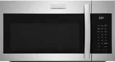 a microwave oven with the door open and black dials on it's side