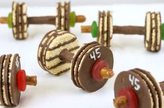 some chocolate candys with numbers on them