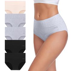 PRICES MAY VARY. HIGH WAIST PANTIES - coskefy Women's High Waisted Cotton Underwear Wide double-layer waistband can keep your belly in place and have some effect on the belly away, These panties women are not only suitable for everyday use, perfect for recovery from cesarean section / hysterectomy after the birth, as it is a high-rise building with a very slight tummy control that provides a comfortable, calming feeling. Also goes well with dresses / high-waisted jeans. SKIN-FRIENDLY UNDERWEAR - Cesarean Section, Ladies Wear, Lounge Lingerie, High Waist Dress, Clothing Line, Amazon Women, High Waist Jeans, Briefs, Double Layer