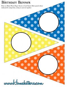 a birthday banner with polka dots on it