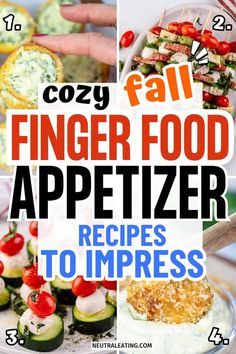 finger food appetizer recipe collage with text overlay