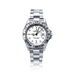 Pre-Owned Stainless Steel Rolex Explorer II with white dial. Model number 16570. Visit our Dallas Showroom to shop this piece and many more from our Pre-Owned Watch Collection. Customize any aspect of your watch from the dial to the diamond bezel. Rolex Explorer Ii White, Stainless Steel Rolex, Rolex Explorer Ii, Rolex Explorer, Pre Owned Rolex, White Dial, Jewelry Repair, Bezel Diamond, Lab Created Diamonds