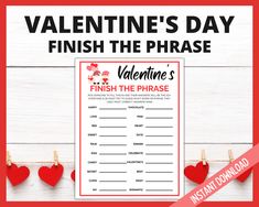 valentine's day finish the phrase game