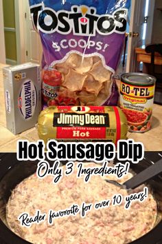 hot sausage dip ingredients in the crock pot and ready to be put into an oven