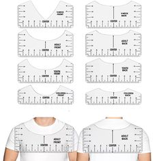 a man's measurements are shown with the same amount as he is wearing a t - shirt