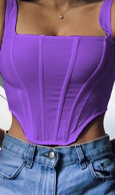 Purple Concert Outfit, Purple Top Outfit, Early 2000s Outfits, Consert Outfits, Concert Outfit Plus Size, Outfit With Jeans, Purple Corset, Purple Tops, Purple Fits