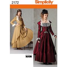 Free Shipping on orders over $35. Buy Simplicity Pattern Misses' Victorian Era Steampunk Costumes, (6, 8, 10, 12) at Walmart.com Victorian Steampunk Costume, Simplicity Patterns Costumes, Steampunk Mode, Steampunk Patterns, Steampunk Outfits, Moda Steampunk, Victorian Gown, Steampunk Dress, Costume Sewing Patterns