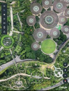 an aerial view of the gardens in singapore