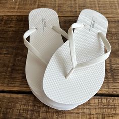 Brand New In Wrapper. White Closed Toe Casual Flip Flops, Casual White Closed Toe Flip Flops, White Round Toe Flip Flops With Textured Footbed, White Synthetic Flip Flops With Textured Footbed, Casual White Flip Flops With Textured Footbed, White Casual Flip Flops With Textured Footbed, Navy Flip Flops, Old Navy Flip Flops, Floral Flip Flops