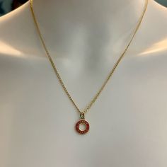 Brand New Without Tags And Absolutely Gorgeous Describes This Authentic Coach Dainty Hot Pinkish Red Enamel Donut Pendant Beautifully Displayed On This Authentic 18k/.925 Sterling Silver Necklace. Designer Trademark Stamped Coach On Front Side On Pendant. Necklace Measures 18” In Length. Lobster Claw Clasp. Price Is Firm! Coach Round Jewelry For Anniversary, Everyday Gold Coach Jewelry, Coach Rose Gold Jewelry For Gifts, Red Gold Plated Necklace, Red Gold-plated Round Pendant Jewelry, Red Gold Plated Round Pendant Jewelry, Red Donut, Rose Gold Logo, Donut Pendant