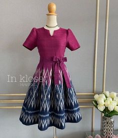 Batik Frock Design, Model Baju Batik Modern Dresses, Indonesian Batik Dress, Dres Batik Kombinasi Brokat, Myanmar Traditional Dress Design 2021, Baby Girl Frock Design, Simple Kurta Designs