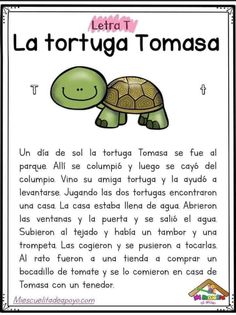 a spanish poster with an image of a turtle and the words la tortuga tomasa