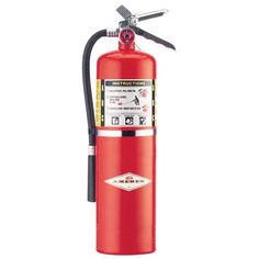 a red fire extinguisher on a white background