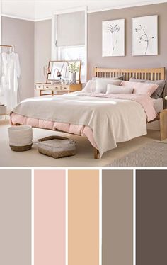 a bedroom color scheme with neutrals and browns