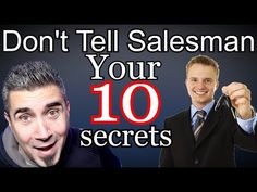 two men in suits with the words don't tell salesman your 10 secrets