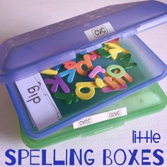 the spelling boxes are filled with letters and numbers