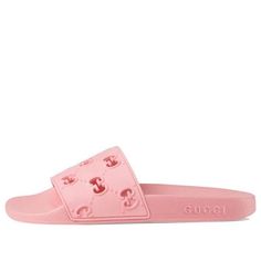 Gucci Womens WMNS GG Slide Rubber 'Pink' 573922-JDR00-5846 White Gucci Slides, Pink Gucci Slides, Gucci Slide, Luxury Goals, 2024 Shoes, Gucci Slides, Designer Slides, Gucci Pink, Pink Slides