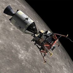 an artist's rendering of the space station on the moon, with earth in the background