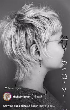 Elf Crop Haircut, Modern Mullet Haircut For Women, Punk Mullet For Women, Mullets For Women, "mixie" Haircut, Cropped Mullet, Short Punk Hair Pixie, Growing Out A Buzzcut, Pixie Mullet Haircut For Women