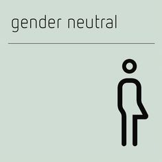 a black and white image of a person with the words gender neutral in front of it