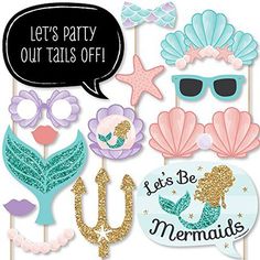 an image of mermaid party photo booth props