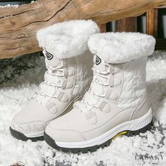 Lasaky - Winter Snow Boots for Outdoor Travel: Waterproof, Slip-resistant, Thickened and Warm High Top Cotton Tube Boots Waterproof Snow Boots, High Top Boots, Warm Shoes, Shoes Boots Ankle, Boots Women Fashion, Snow Boots Women, Style Noir, Winter Snow Boots, Winter Boots Women