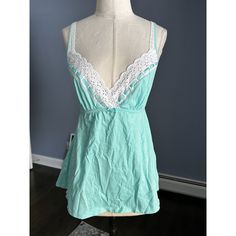 Victoria's Secret Mint Green Babydoll Top & Matching Nwt Boy Short Panty Top S Bottom Xs Super Cute 2pc Set, Top Does Not Have Tags But Bottoms Are Nwt Top Small, Bottom Xs Cotton Sleepwear With Built-in Bra, Coquette Lace Trim Sleepwear For Loungewear, Cute Camisole Sleepwear For Lounging, Cute Camisole Sleepwear For Loungewear, Green Stretch Cotton Sleepwear, Casual Lace Trim Tops For Bedtime, Cotton Lace Trim Tops For Pajama Party, Cotton Tops With Lace Trim For Pajama Party, Cotton Sleeveless Camisole For Pajama Party