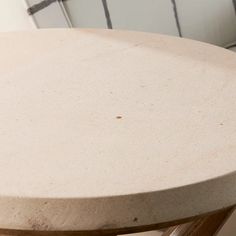 a close up of a round table with no one on it