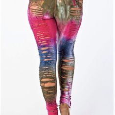 Purple Candy Ripped Jeans Distressed Multicolor Bottoms For Spring, Multicolor Distressed Bottoms For Spring, Spring Multicolor Distressed Bottoms, Pink Distressed Bottoms For Fall, Fall Distressed Pink Bottoms, Purple Candy, Ripped Jeans, Colored Jeans, Checks