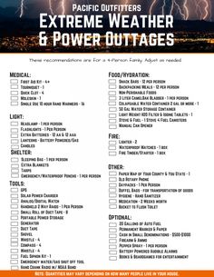 Doomsday Prepping For Beginners, Emergency Preparedness Kit List, Power Outage Preparedness, Severe Weather Preparedness, Power Outage Kit, Emergency Preparedness Binder, Storm Preparedness, Emergency Preparedness Checklist, Storm Prep