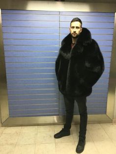 Luxury Black Long Fur Coat, Luxury Fall Outerwear With Horn Royal Black Buttons, Luxury Black Long Pea Coat, Black Luxury Long Pea Coat, Black Winter Pea Coat With Horn Buttons, Luxury Black Long Sleeve Fur Coat, Classic Black Long Sleeve Fur Coat, Tiny Woman, Slim Fit Mens Shirts