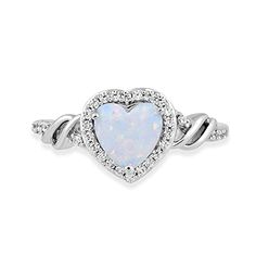 Features: Heart Promise Ring in Sterling Silver with 7 MM Heart Cut Created Opal and Round Created White Sapphire The perfect gift for valentines day, promise, birthday, graduation, anniversary. Your jewelry will be shipped in a beautiful gift box. Returns will be accepted within 30 days. All our diamonds and gemstones are conflict-free and are compliant with the Kimberley Process. Sapphire Halo Ring, Heart Promise Rings, Gift For Valentines Day, Halo Ring, Sapphire Gemstone, Sterling Silver Heart, White Sapphire, Beautiful Gift Boxes, Opal Rings