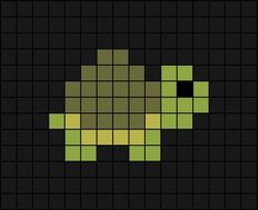 an image of a pixellated object in green and black colors on a black background