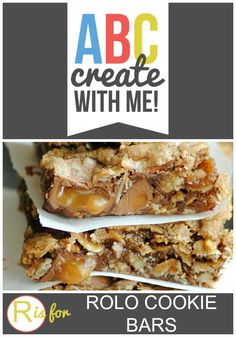 an advertisement for a cookie bar with the words abc create with me