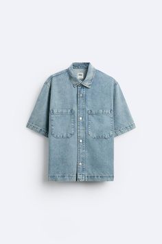 BOXY FIT DENIM SHIRT - Blue | ZARA United States