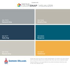 the color scheme for colorsnap visualizer is shown in blue, yellow and gray