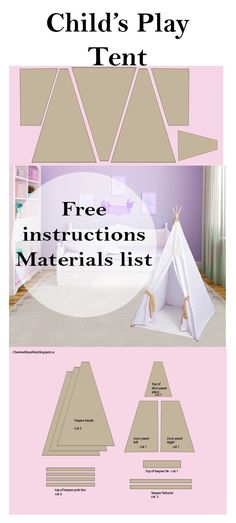 a child's play tent with instructions to make it in the shape of a teepee