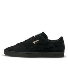 PUMA Suede Classic 21 'Black' 374915-12 (SNKR/Skate/Casual) Black Casual Sneakers For Skateboarding, Casual Black Skateboarding Sneakers, Classic Puma Sneakers For Streetwear, Black Skate Shoes With Puma Logo, Black Puma Skate Shoes For Streetwear, Black Puma Logo Skate Shoes For Streetwear, Puma Suede, Round Toe Heels, Skate Shoes