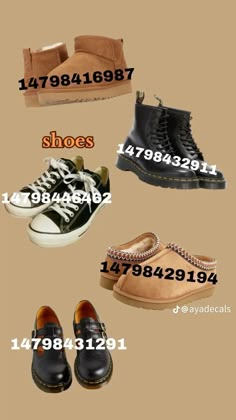 four different types of shoes are shown in this graphic above it is an image of the same shoe number