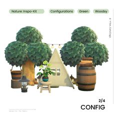 an image of a website page with trees and potted plants