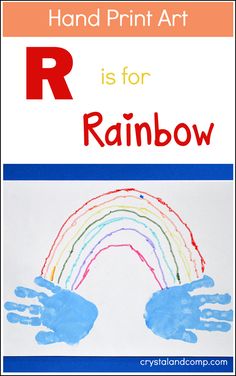 hand print art is for rainbow