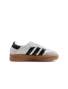 Born on the pitch, the Samba is a timeless icon of street style. This silhouette stays true to its legacy with a tasteful, low-profile, soft leather upper, suede overlays and gum sole, making it a staple in everyone's closet - on and off the pitch. Adidas Sneakers With Contrasting Heel Counter For Streetwear, Adidas Leather Skate Shoes With Branded Insole, Adidas Sporty Sneakers With Leather Sole, Adidas Leather Skateboarding Sneakers, Adidas Leather Sneakers For Skateboarding, Adidas Sneakers With Rubber Heel Cap, Adidas Skate Shoes With Contrast Sole And Round Toe, Adidas Skate Shoes With Contrast Sole, Adidas Casual Sneakers With Leather Sole