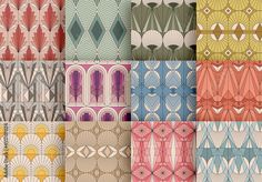 an assortment of different patterns and colors on the same wallpaper, each in different sizes