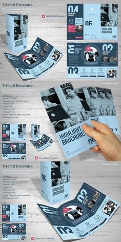 a brochure is shown with different images