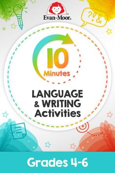 an image of language and writing activities grade 4 - 6 with the title 10 minutes