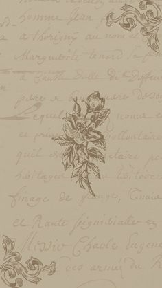 an old paper with flowers on it