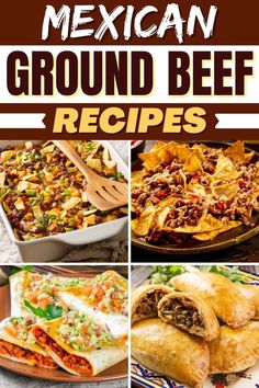 mexican ground beef recipe collage with text overlay