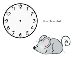 a drawing of a clock and a mouse